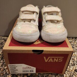 Toddler Girl Shoe: Vans: Old Skool V: Glitter Pink / Translucent White